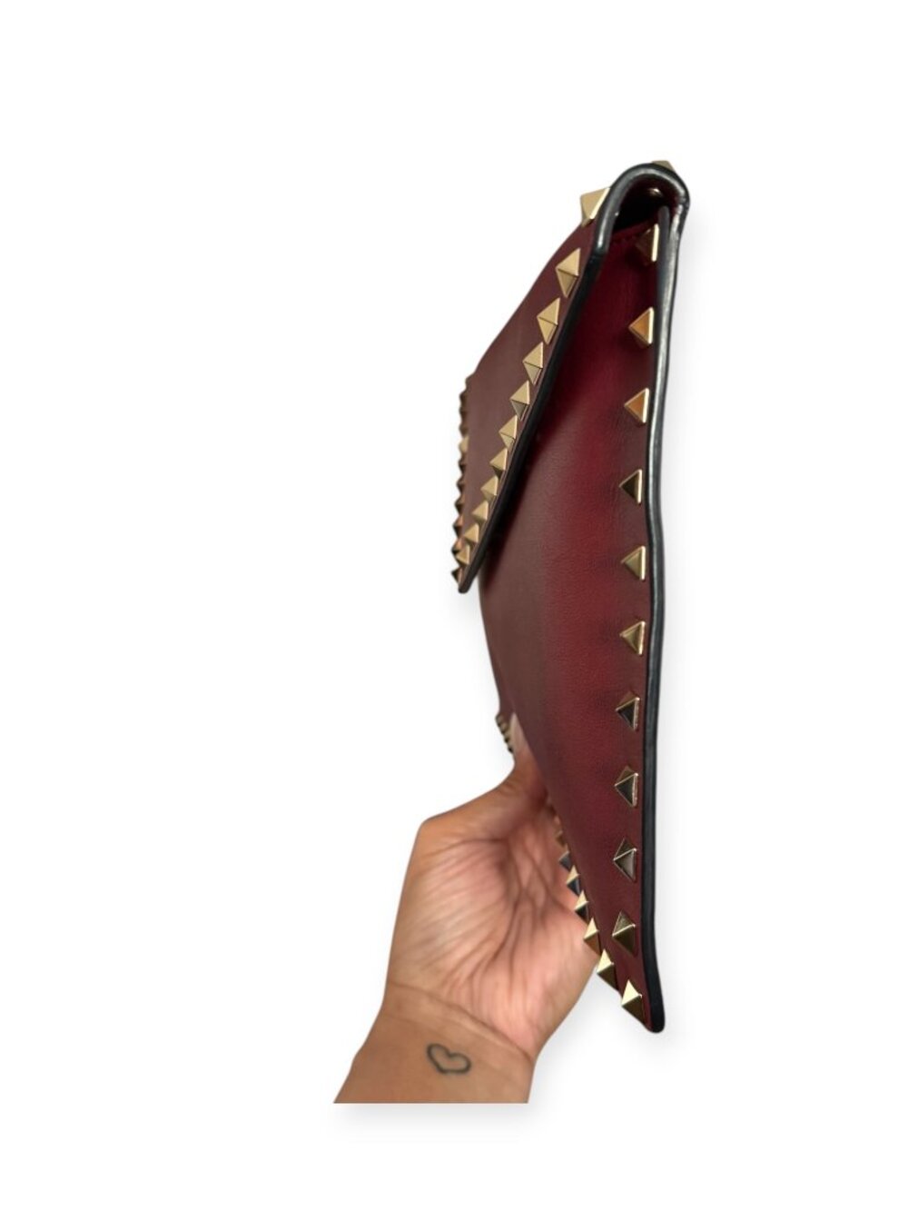 Valentino Garavani Rockstud Envelope Clutch | Red Leather - Picture 3 of 7